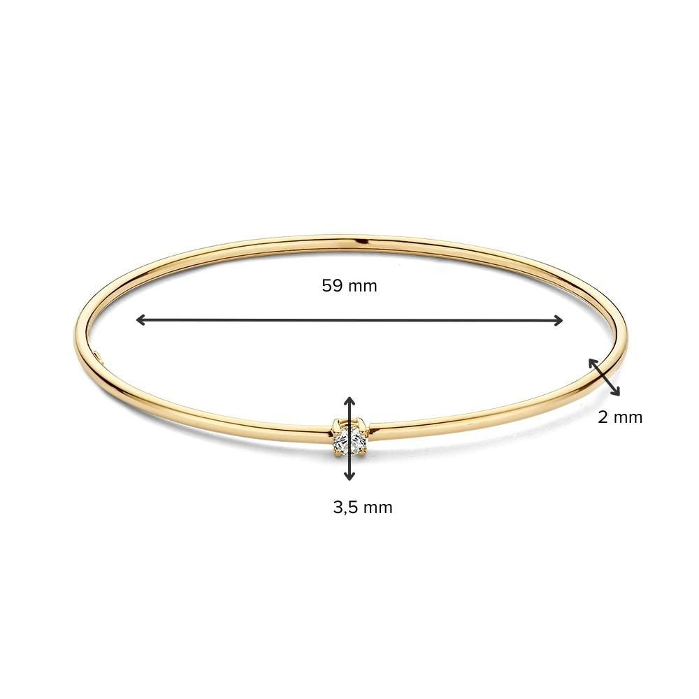 Bracelet en or jaune avec zircone – 14 carats pour femme 19 cm