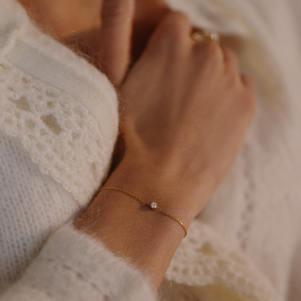 Bracelet Olivia 0,15 crt. or blanc
