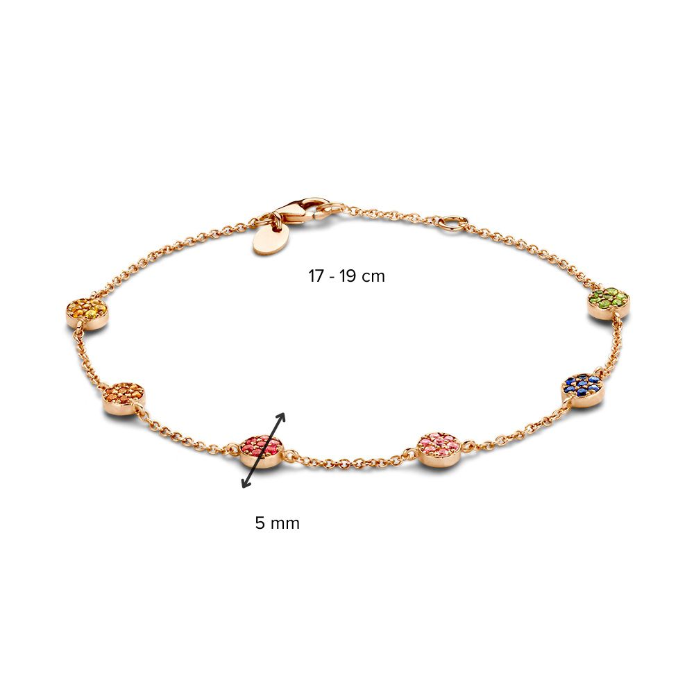 Bracelet en or rose avec des sapphires arc-en-ciel – Van der Kooij Luxe Sieraad
