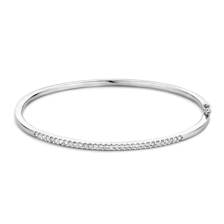 Bracelet en or blanc rhodié avec 31 diamants de 0,51 ct, accessoire de luxe pour femmes.