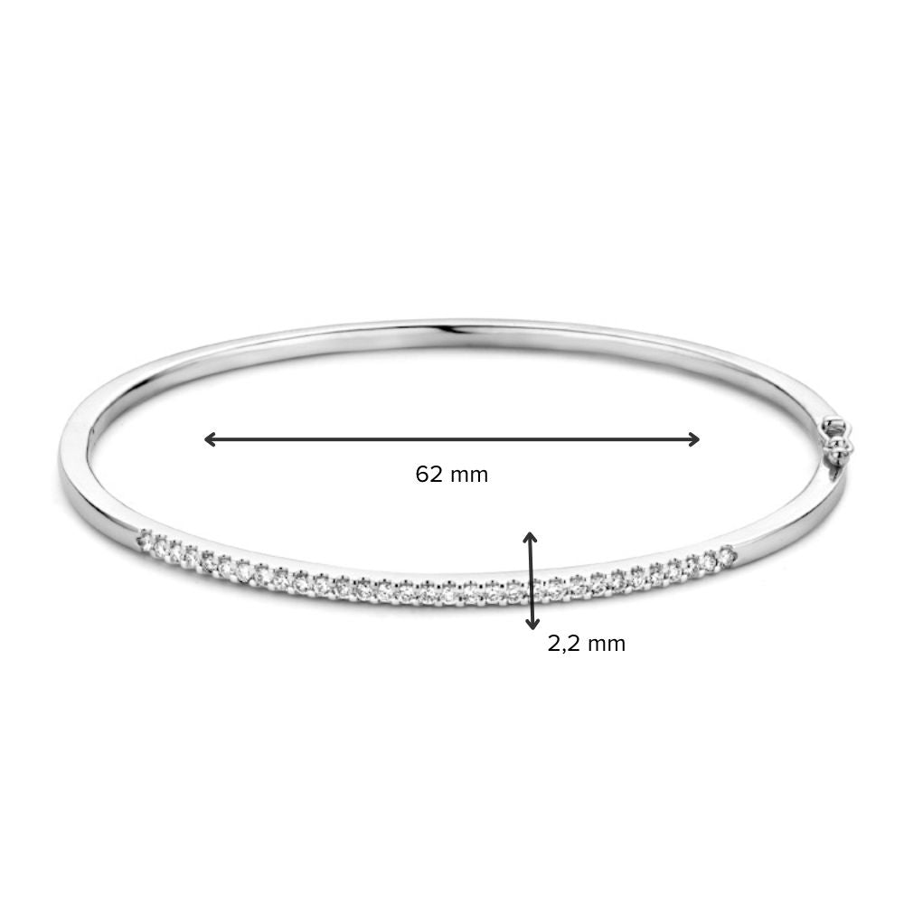 Gerhodineerd Witgouden Slavenarmband met 31 Briljanten 0.51 crt – Luxe Damesaccessoire 14 Karaat