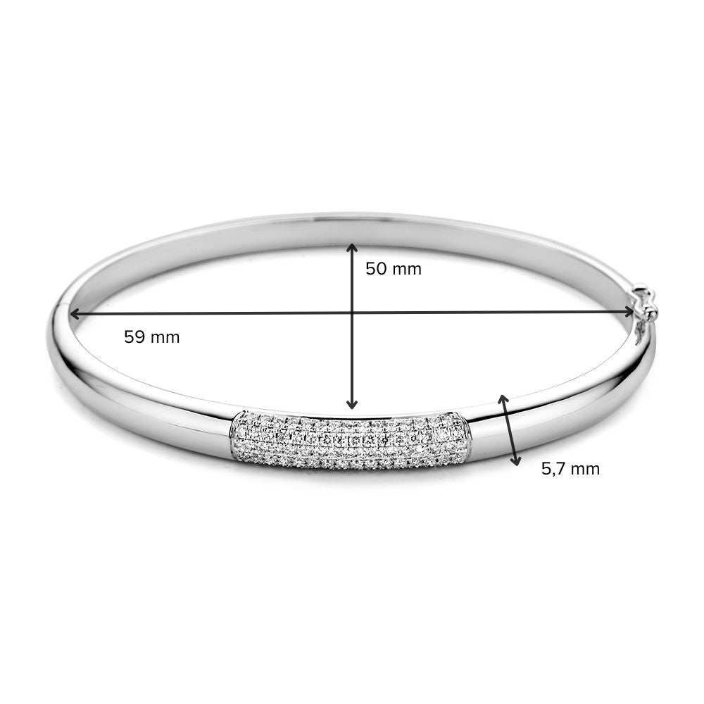 Witgouden Armband met Diamanten 0.72 crt - Luxe Damesaccessoire 14 Karaat