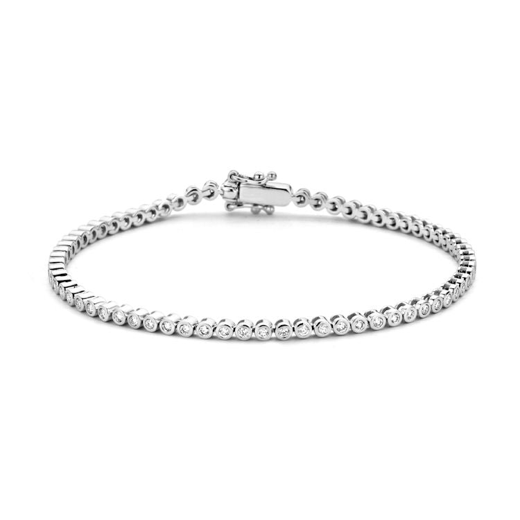 Bracelet en or blanc avec 69 diamants, 1,02 ct, 14 carats.