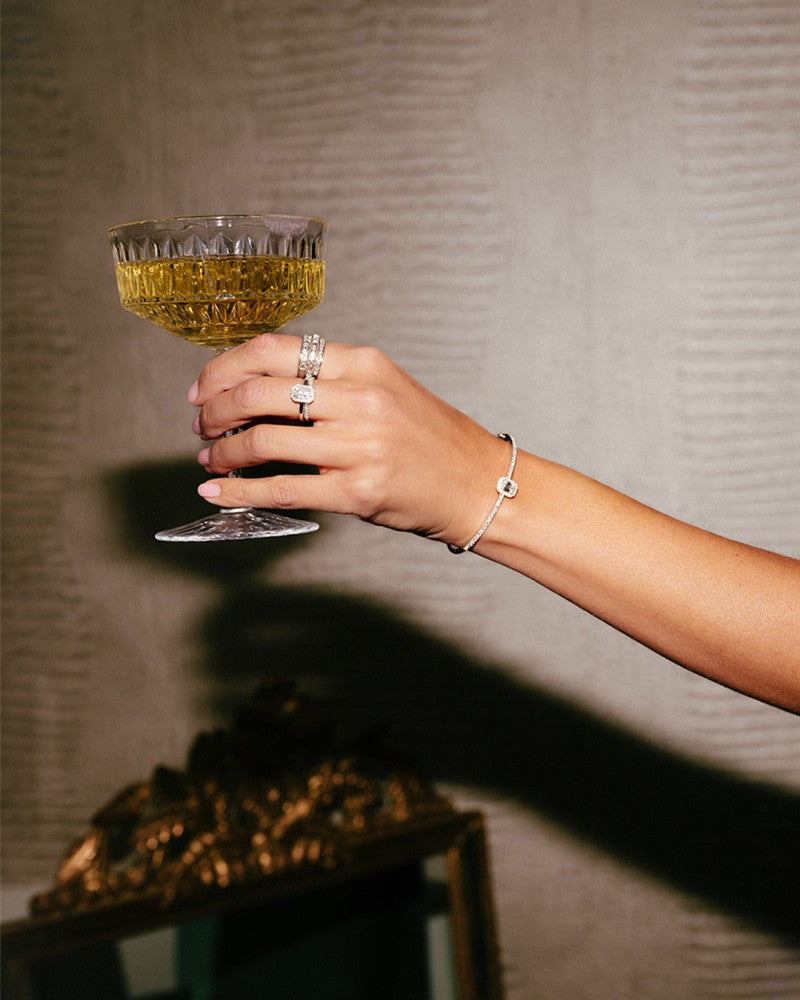 Bracelet en Or Blanc avec Diamants – 1.18 crt Taille Baguette, 14 Carats