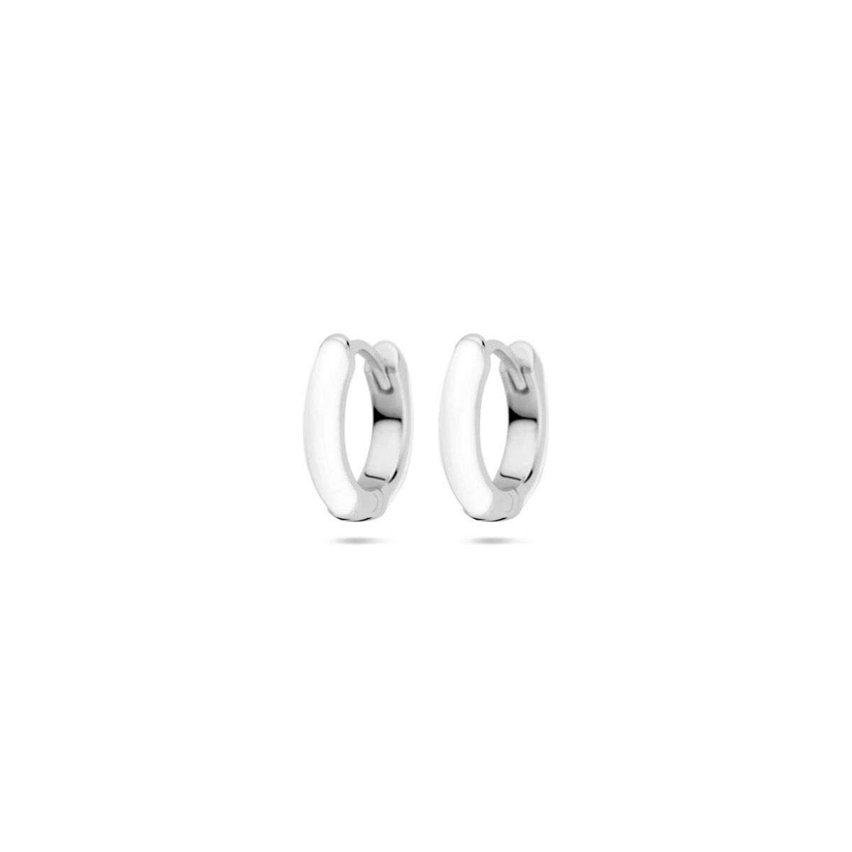 créoles émaillées 10,5 mm argent rhodié
