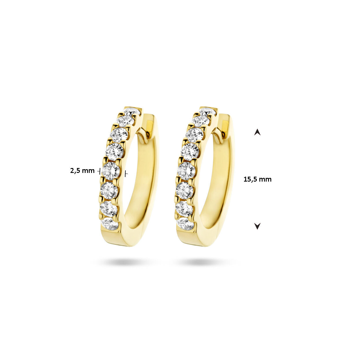 créoles diamant 0.50ct (2x 0.25ct) h si or jaune 14K