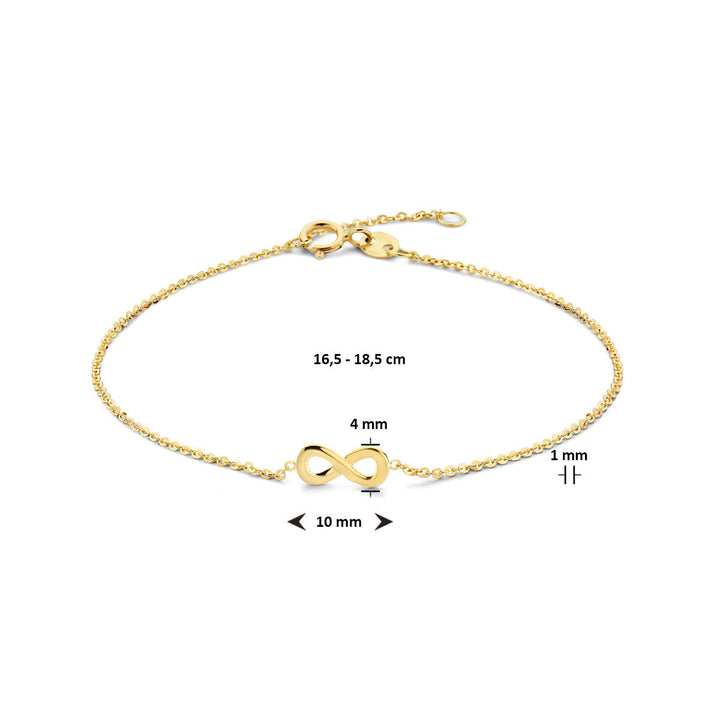 Gouden armband dames infinity 14K