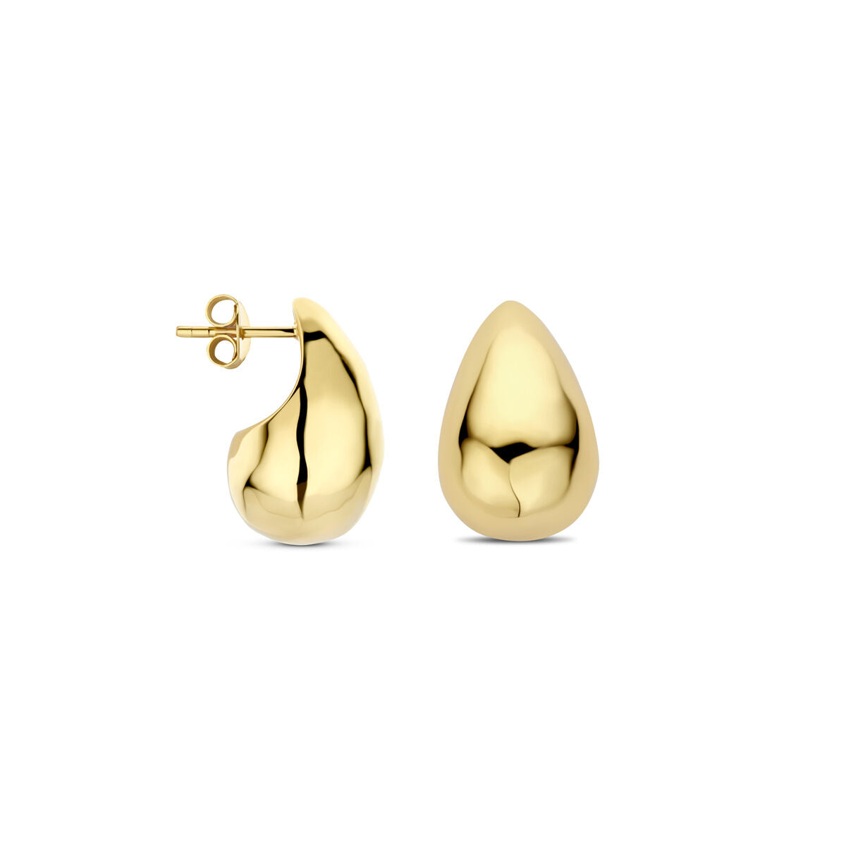 puces d'oreilles goutte 20 mm 1 micron argent plaqué or (jaune)