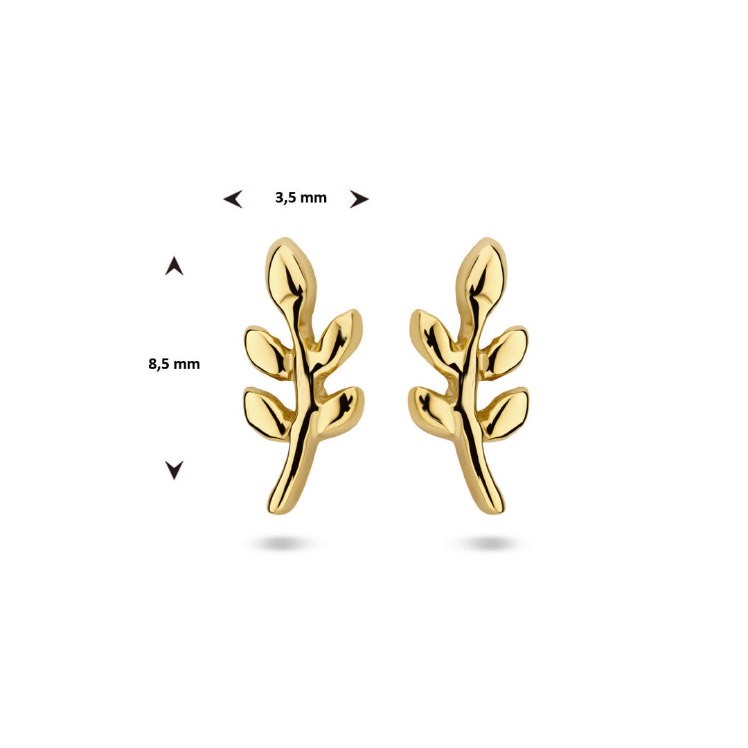 oorknoppen blad 1 micron zilver verguld (geel)