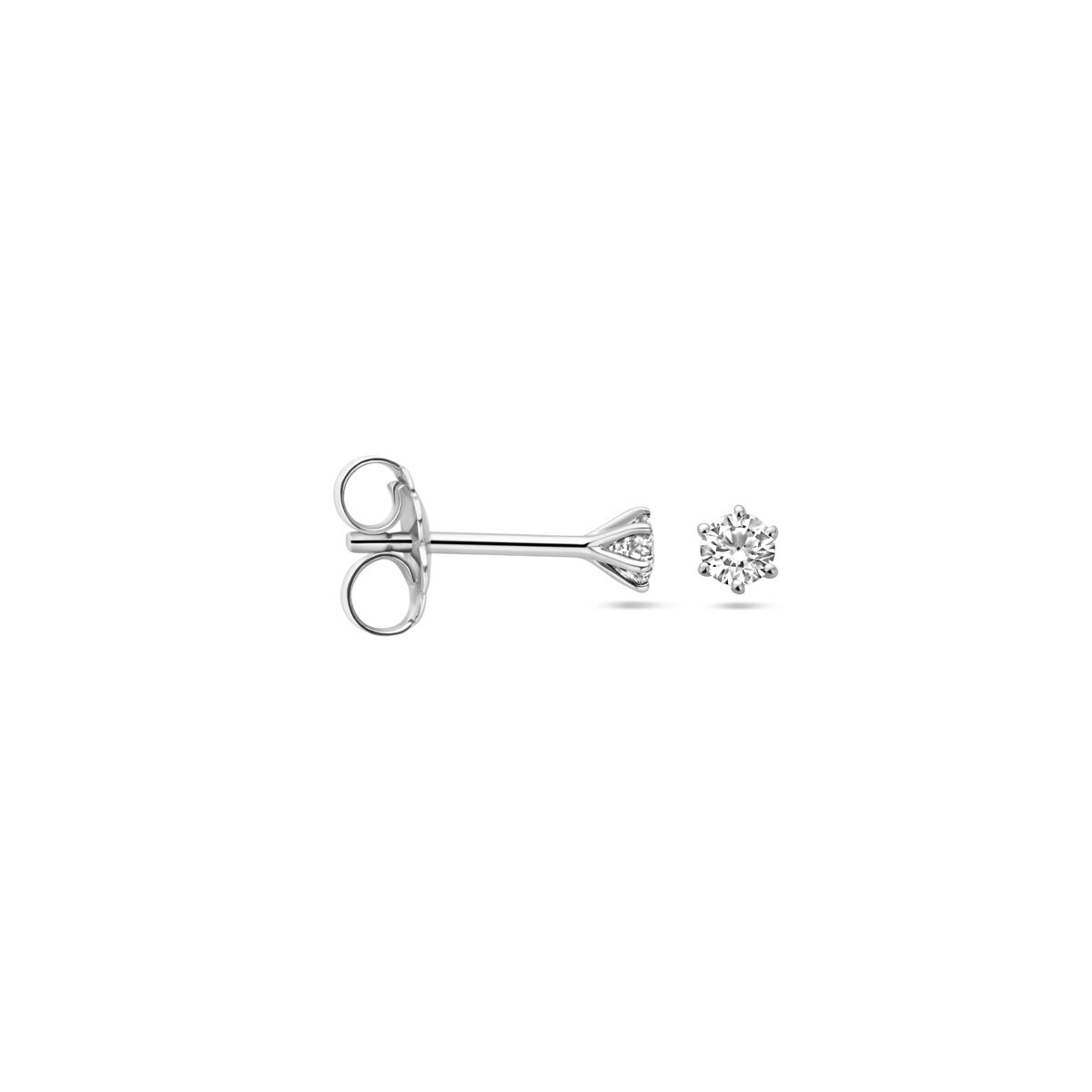 puces d'oreilles diamant h si or blanc 14K