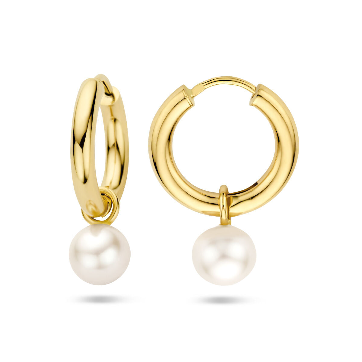 créoles perle 14K or jaune