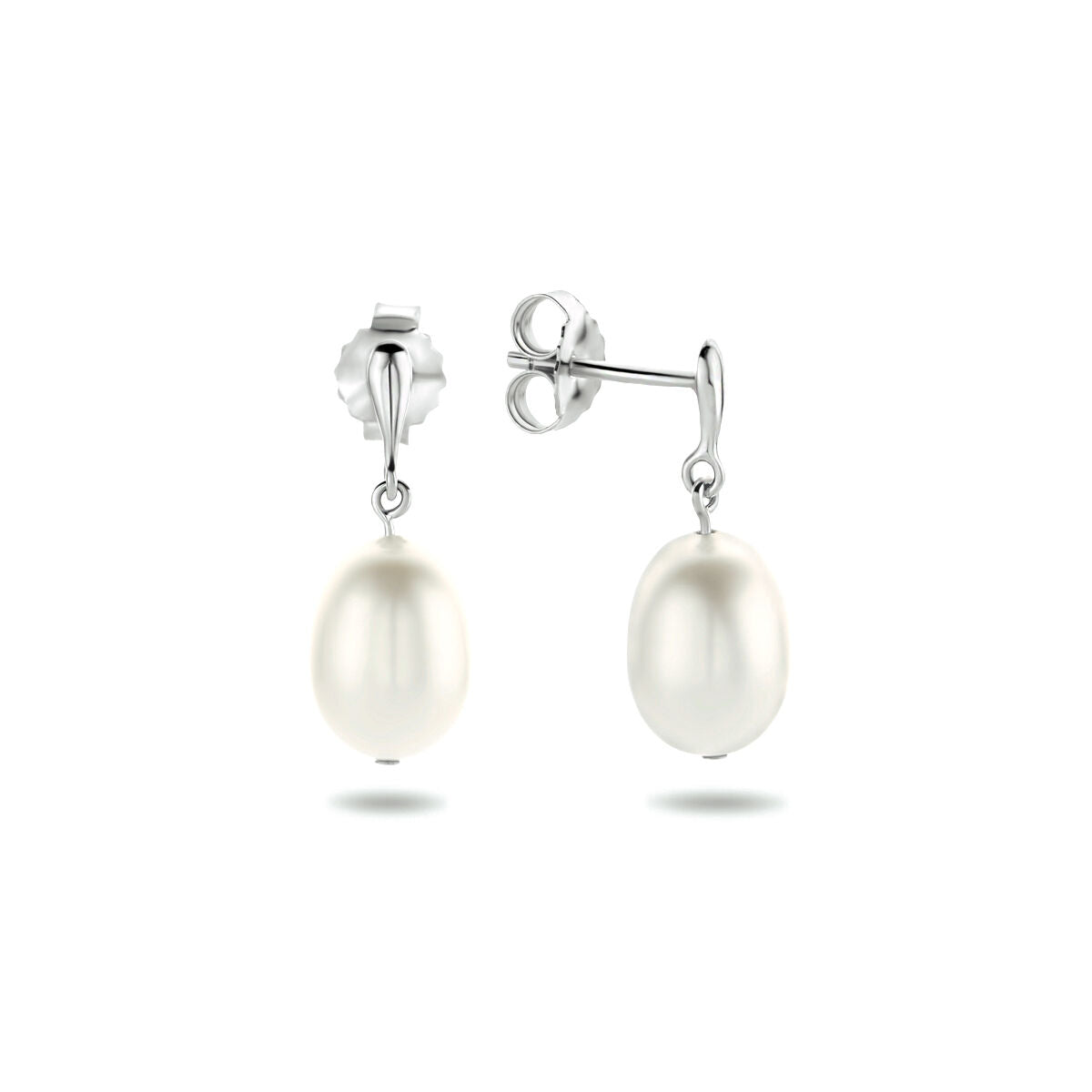 boucles d'oreilles perle argent rhodié