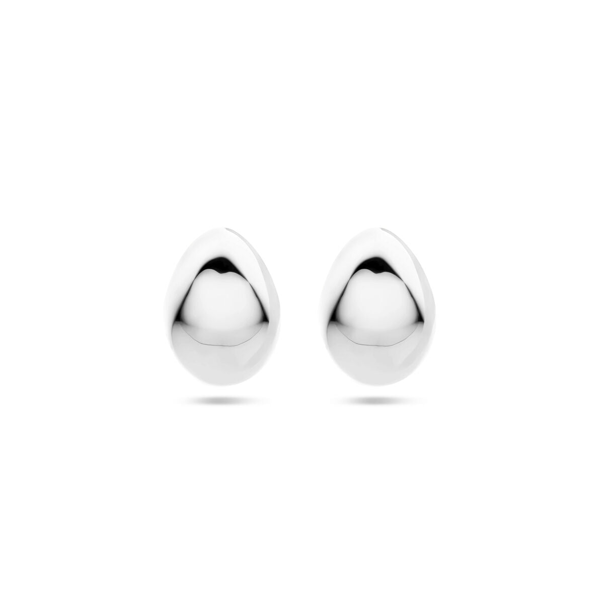 Boucles d'oreilles en argent rhodié de forme ovale, mesurant 17 mm.