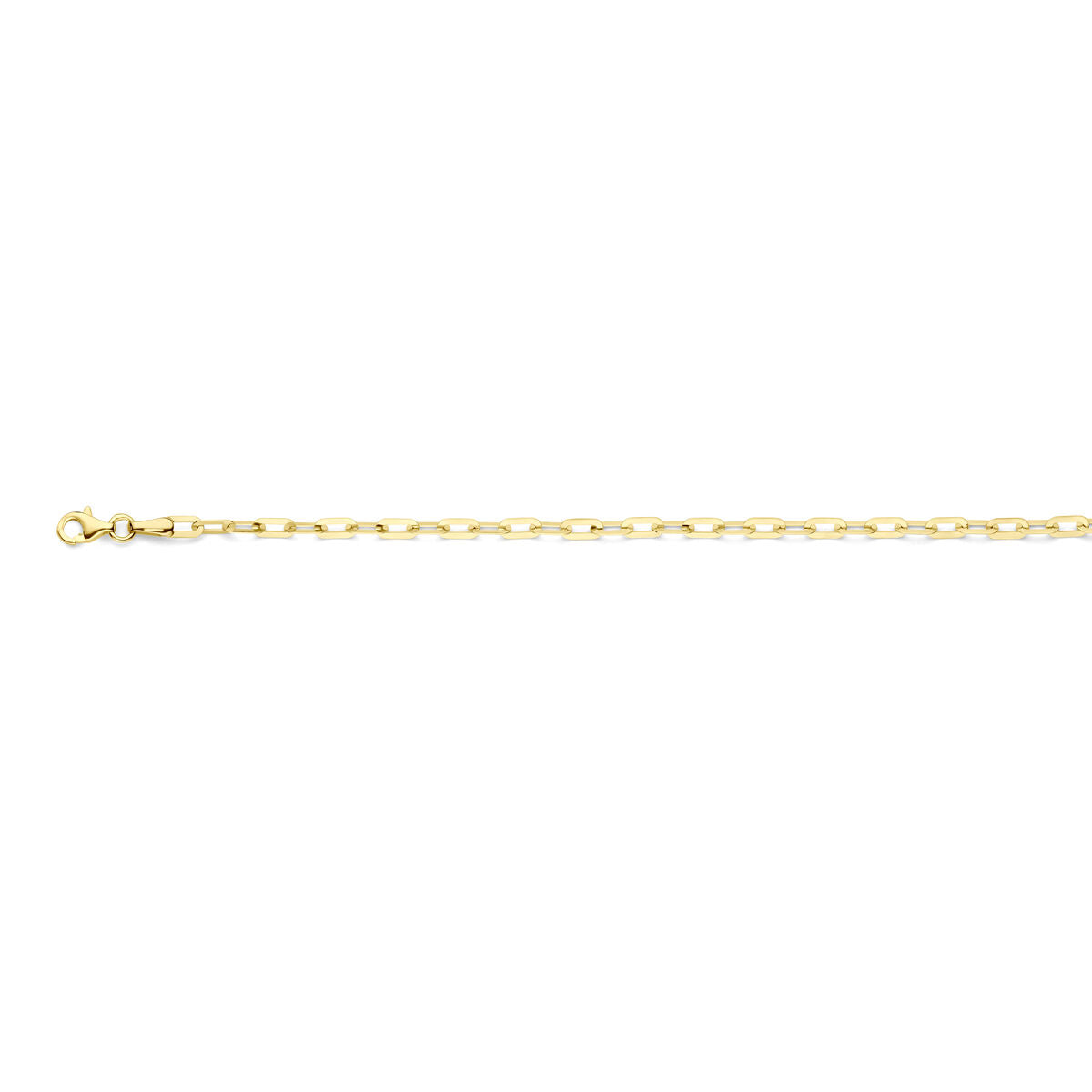 Collier en or jaune 14 carats avec maillons en forme de trombone de 3 mm.