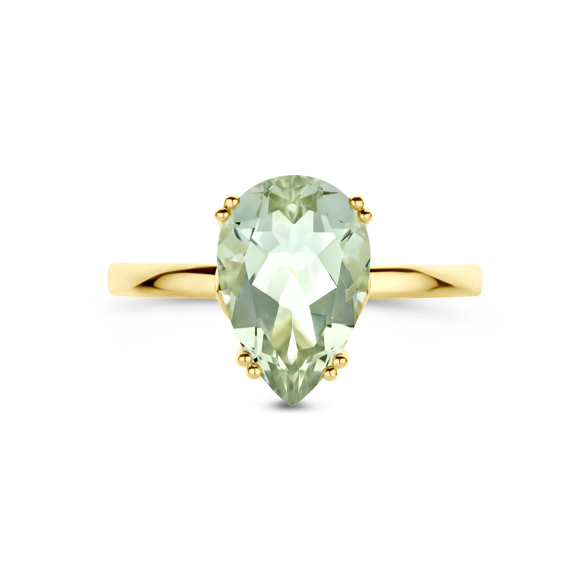 bague améthyste verte 14K or jaune