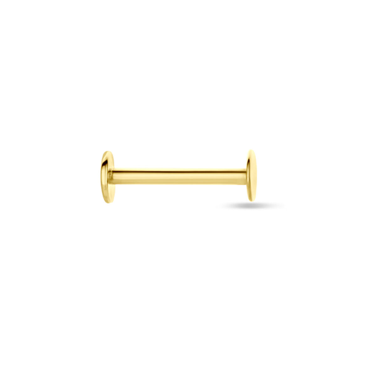 piercing à dos plat 3 mm or jaune 14K