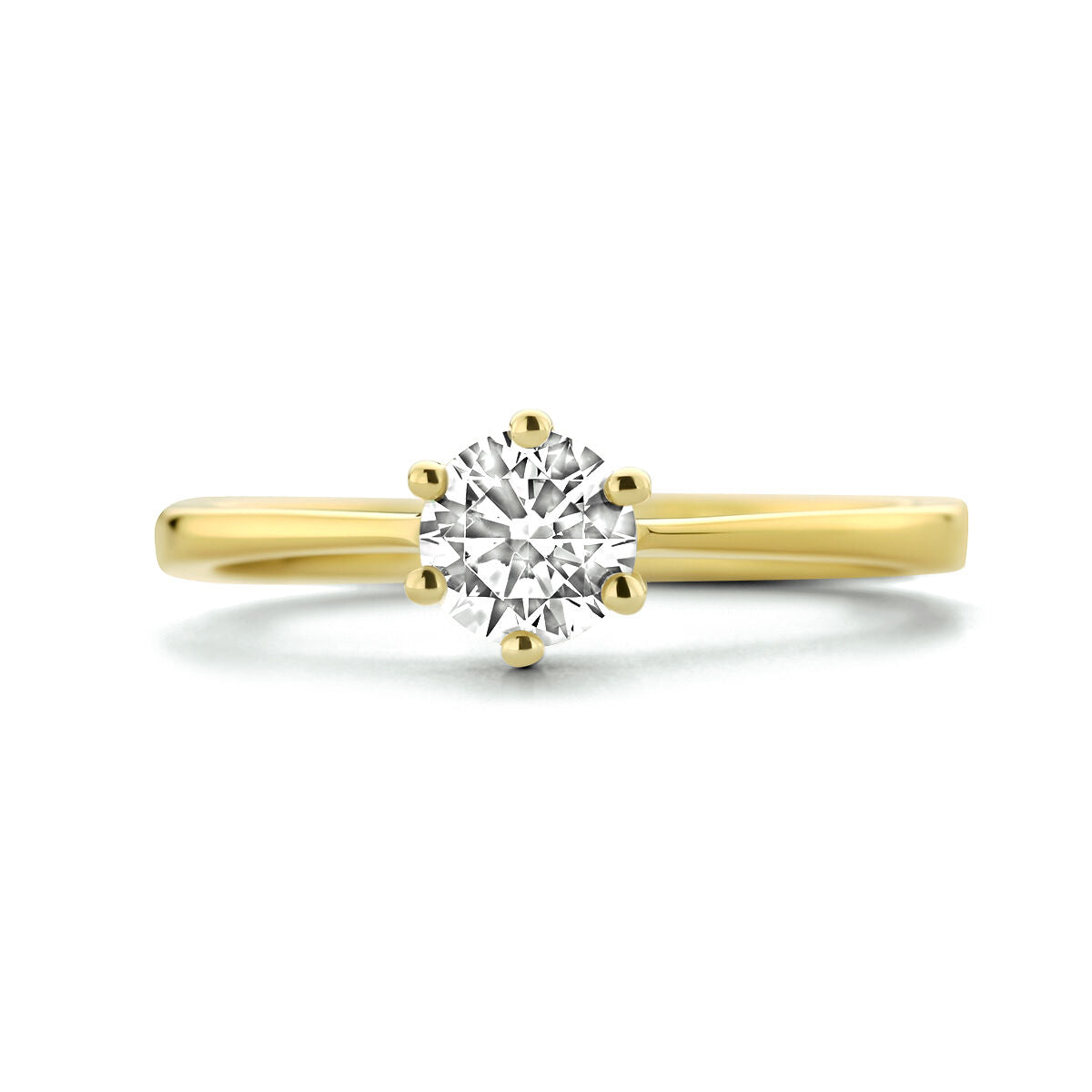 bague zircone 14K or jaune