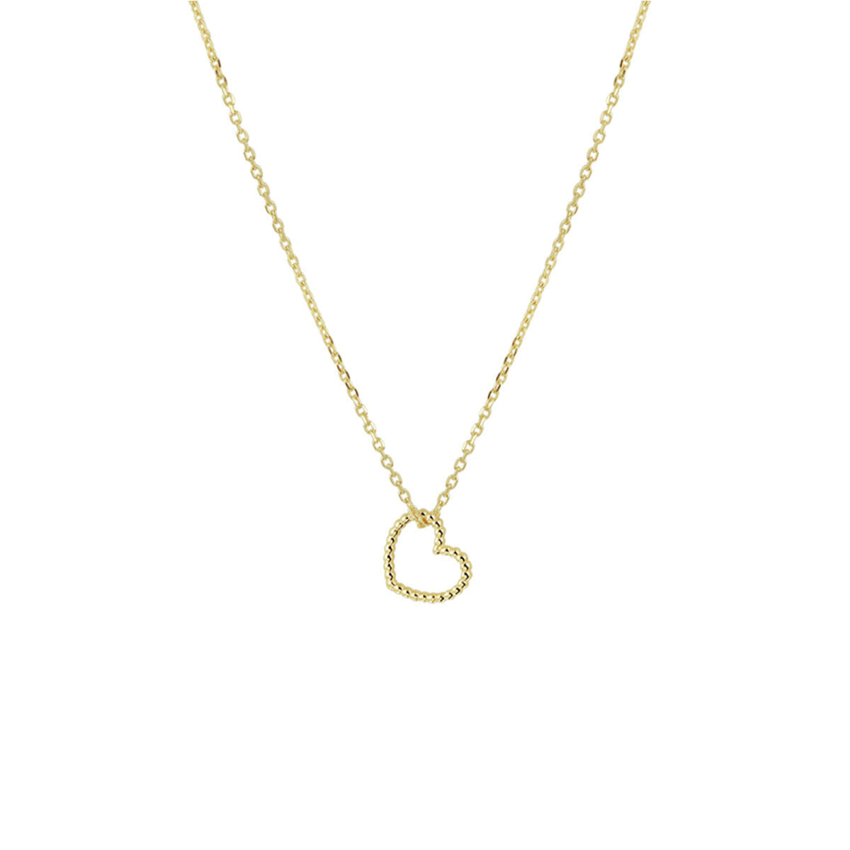 Collier en or 14K avec un pendentif en forme de cœur.