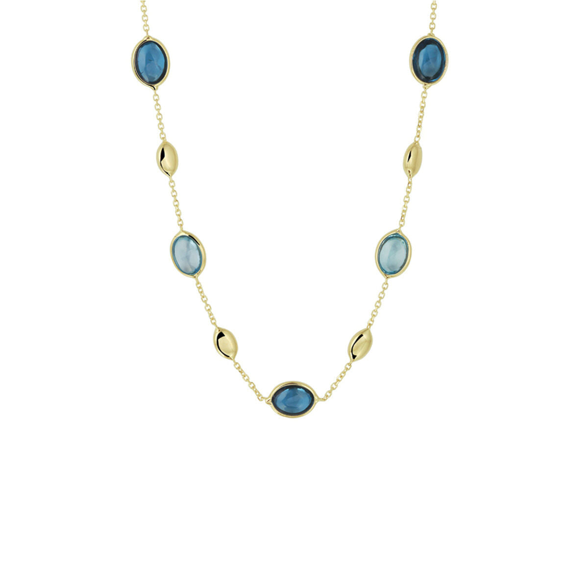 Collier en or pour femme london blue et topaze bleue 14K