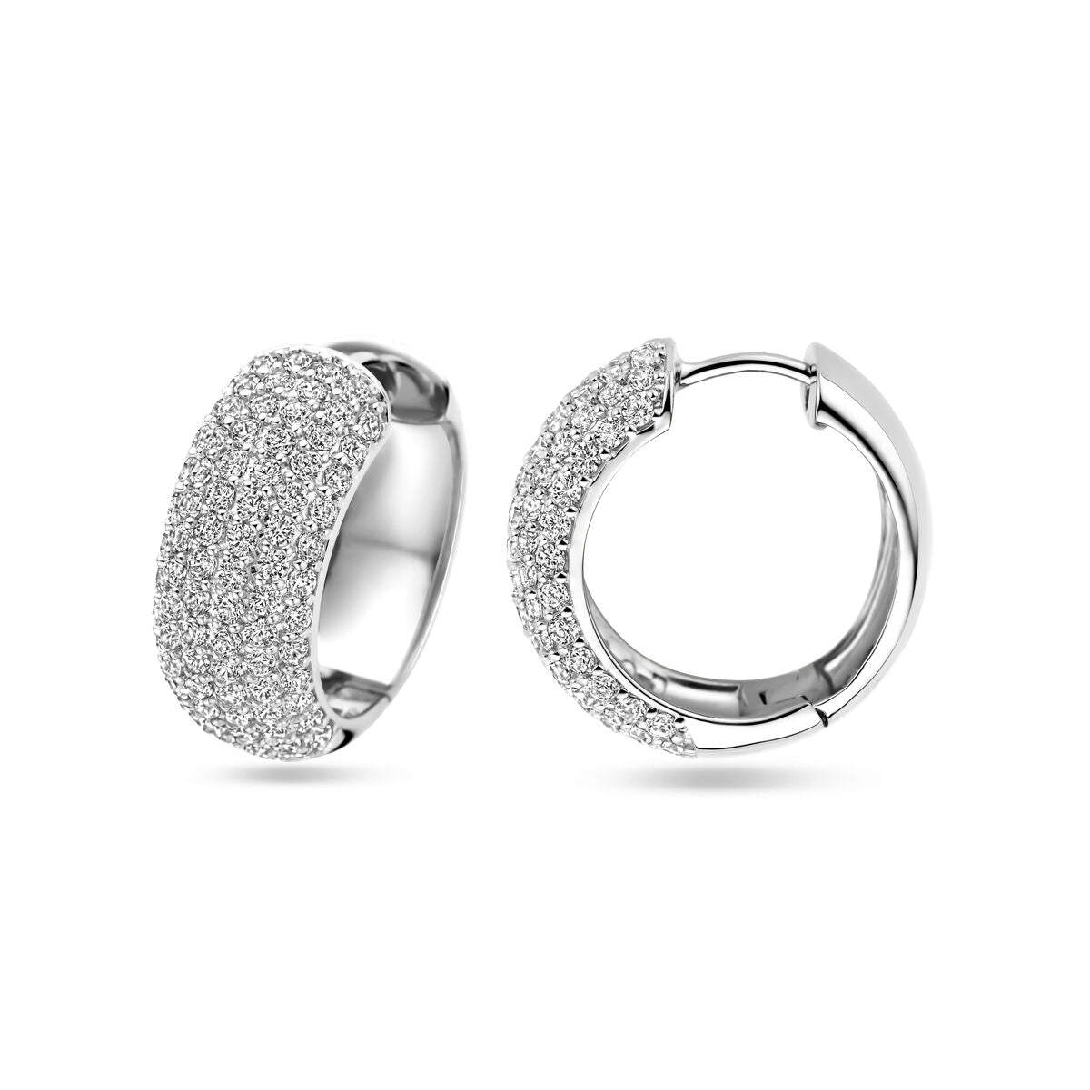 créoles zircone 20,5 mm argent rhodié
