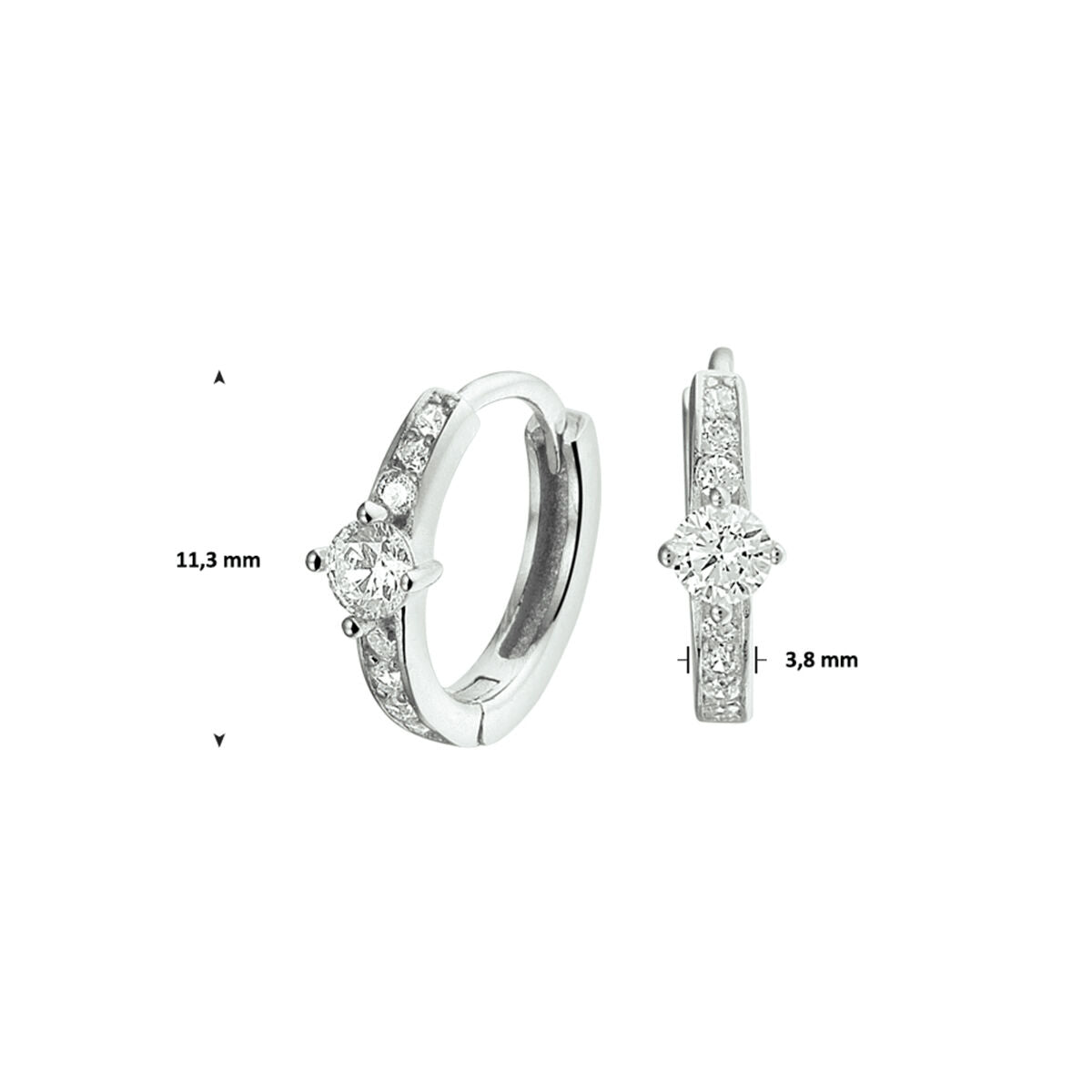 créoles zircone argent rhodié