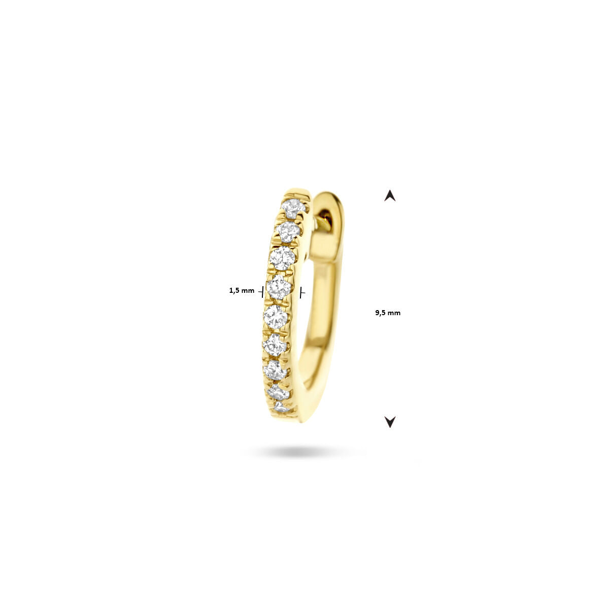 créole diamant 0.03ct h si 9,5 mm pièce 14K or jaune