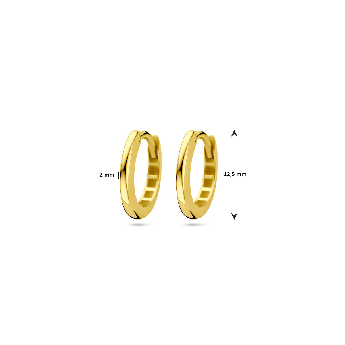 créoles 12.5 mm or jaune 14K