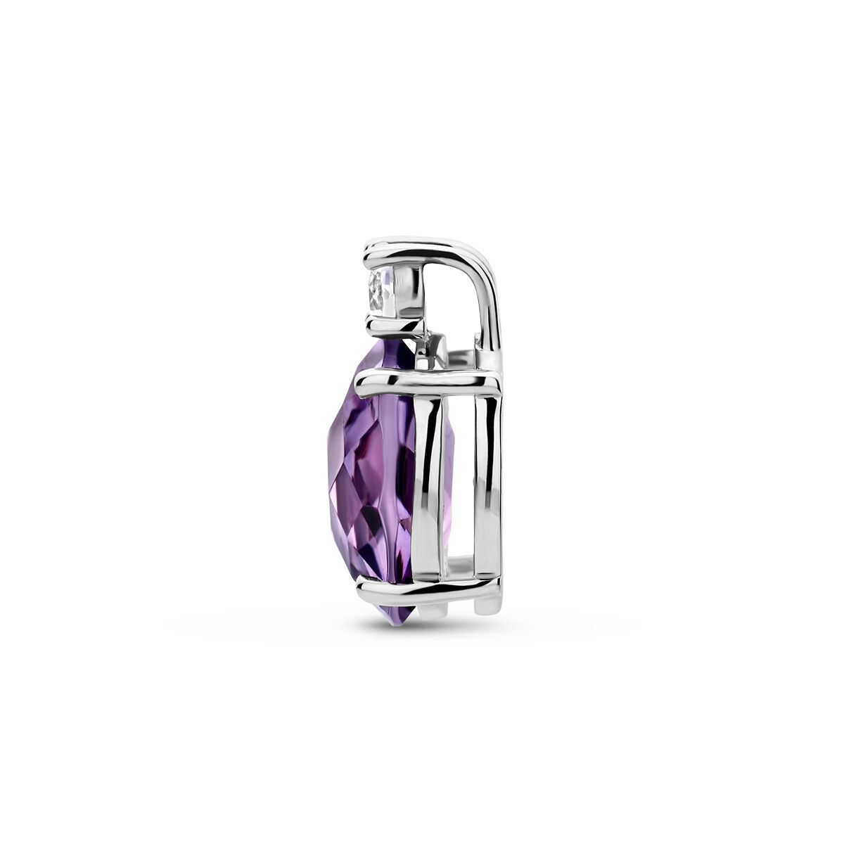 pendentif améthyste et zircone argent rhodié