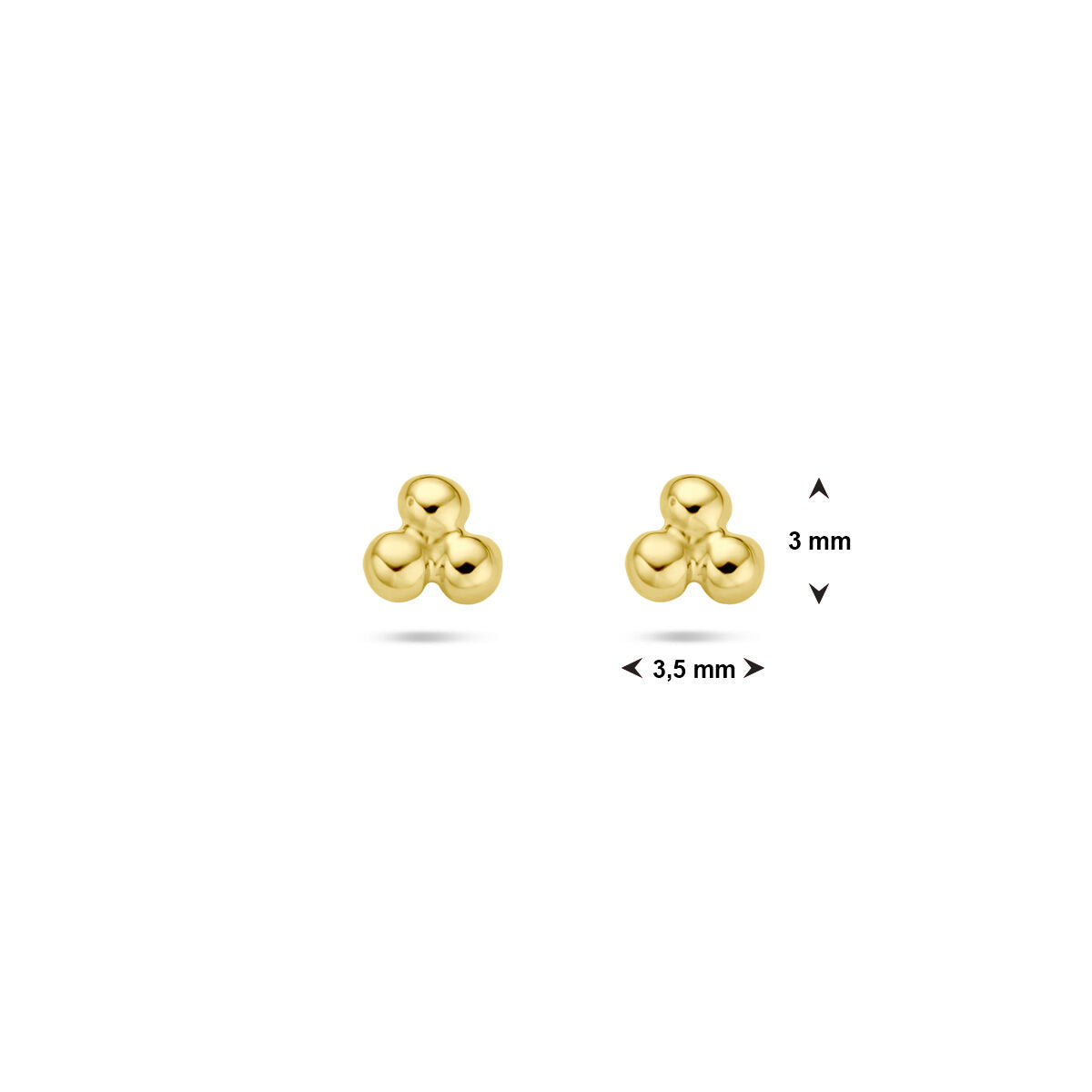 puces d'oreilles boules 14K or jaune