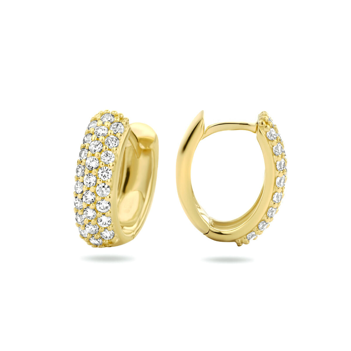 créoles zircone 14K or jaune