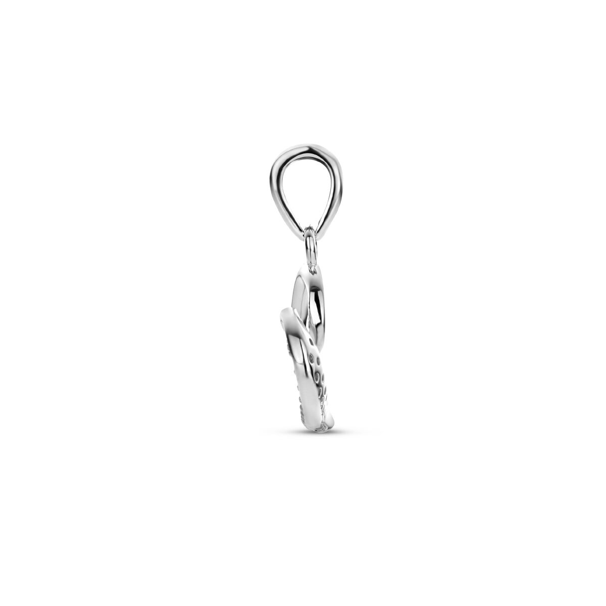 pendentif cœur zircone argent rhodié