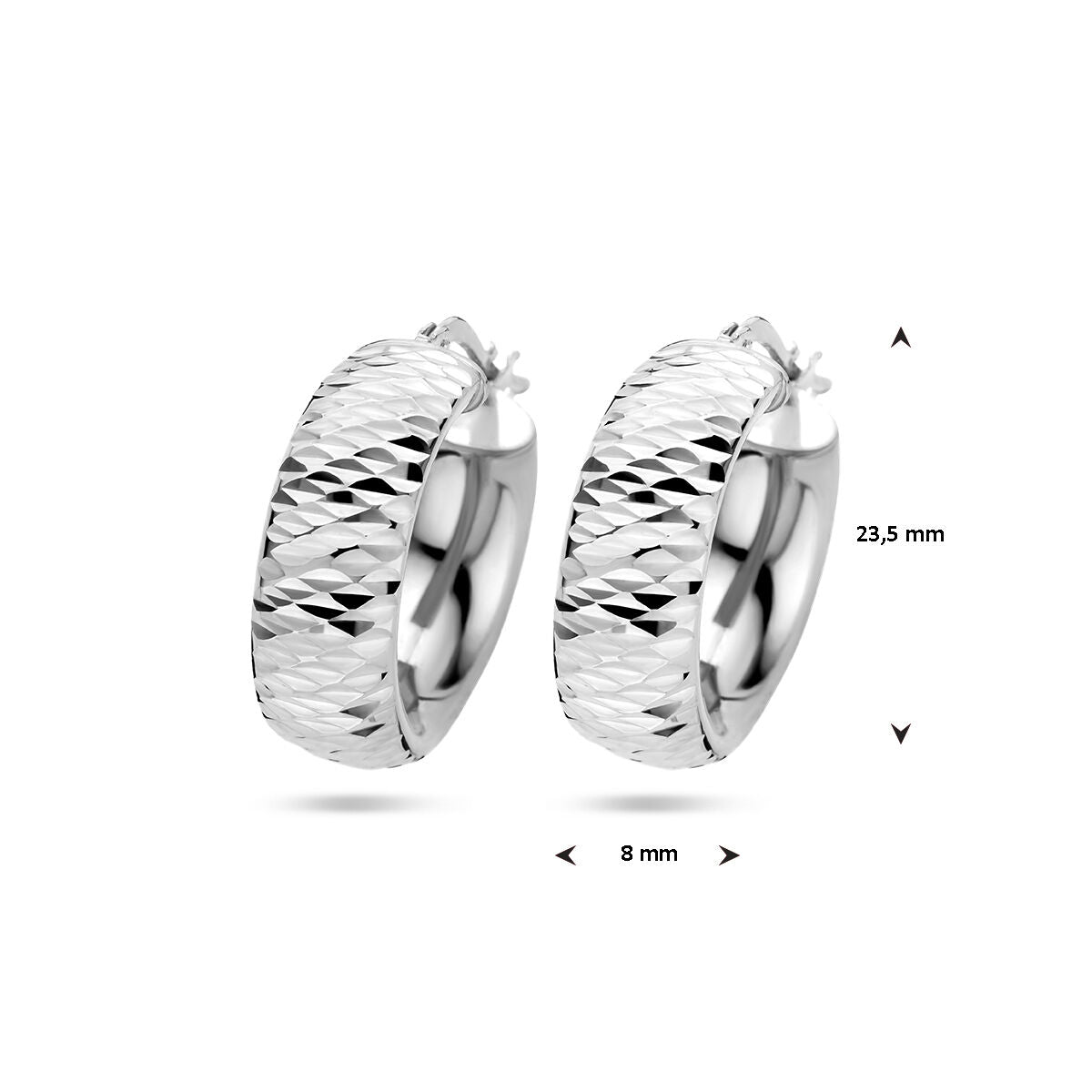 créoles diamantées argent rhodié