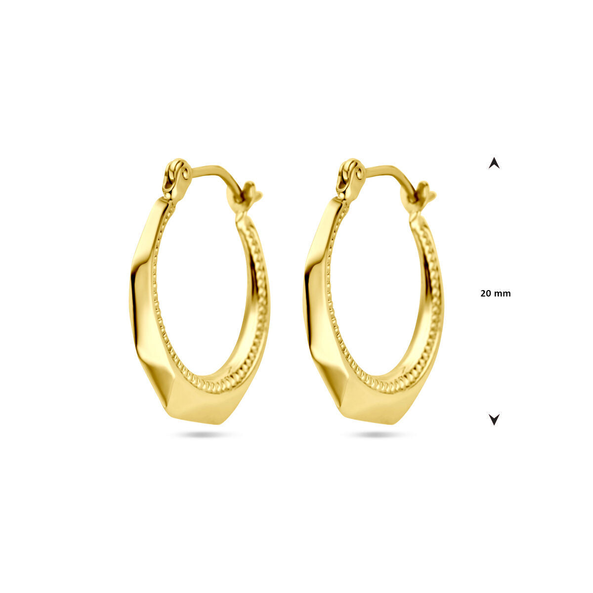 créoles lapide or jaune 14K