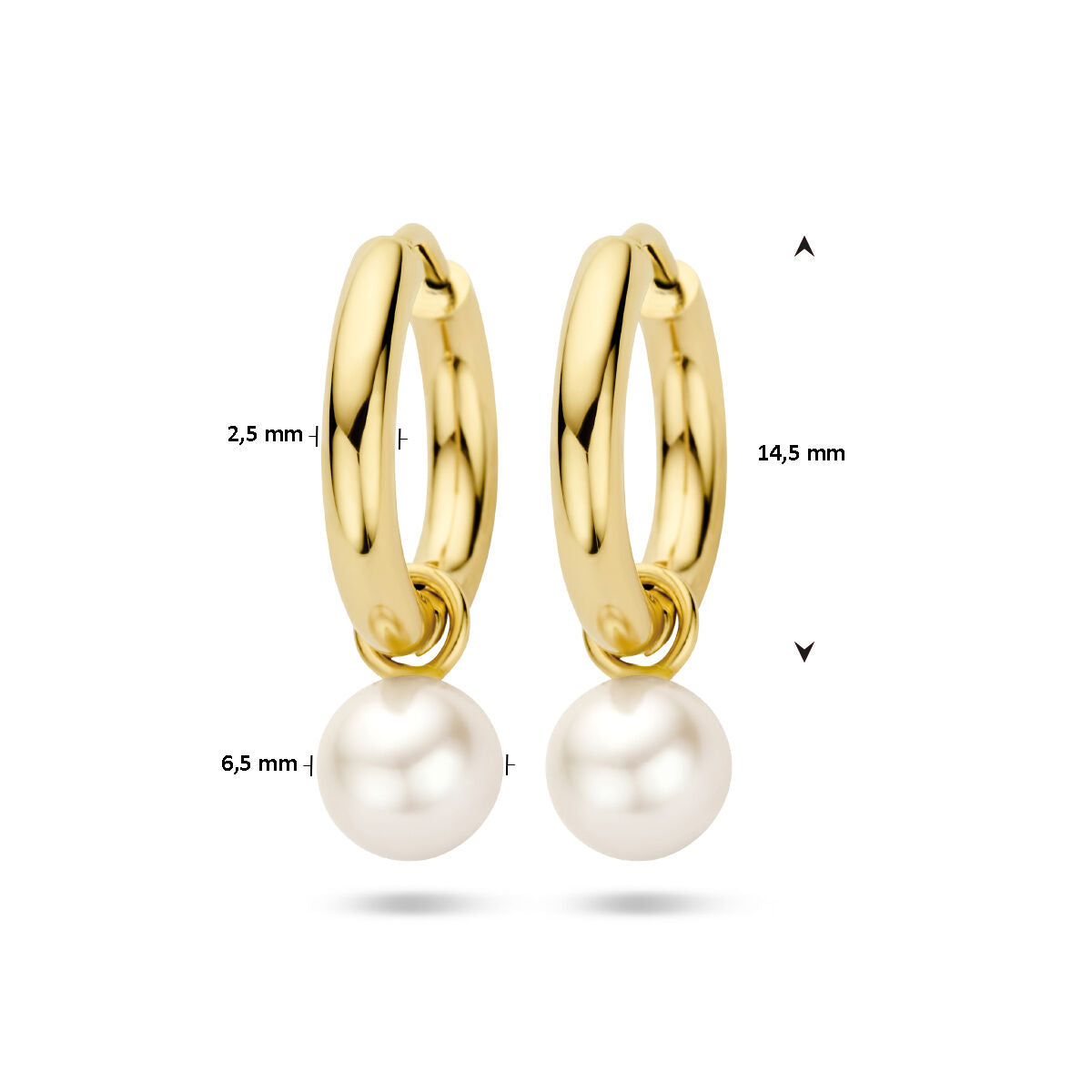 créoles perle 14K or jaune