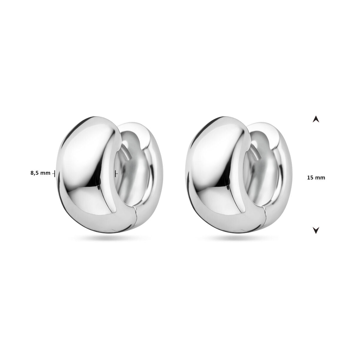 créoles 15 mm argent rhodié