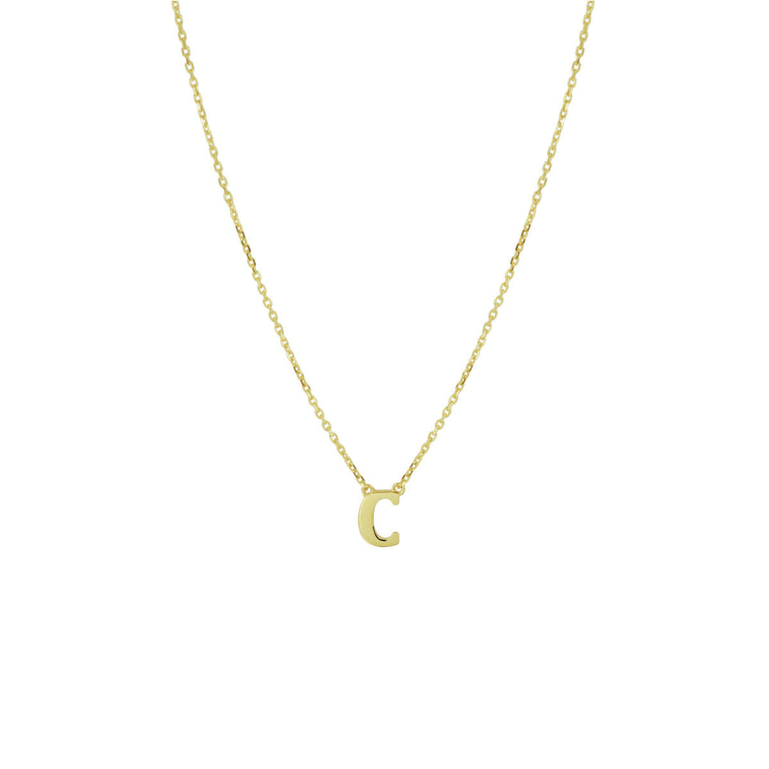 De Gouden dames ketting letter 14K van Van der Kooij Collectie is een delicaat 14k geelgouden collier met een kleine, gouden letter C hanger-ideaal als gepersonaliseerd sieradencadeau voor dames.