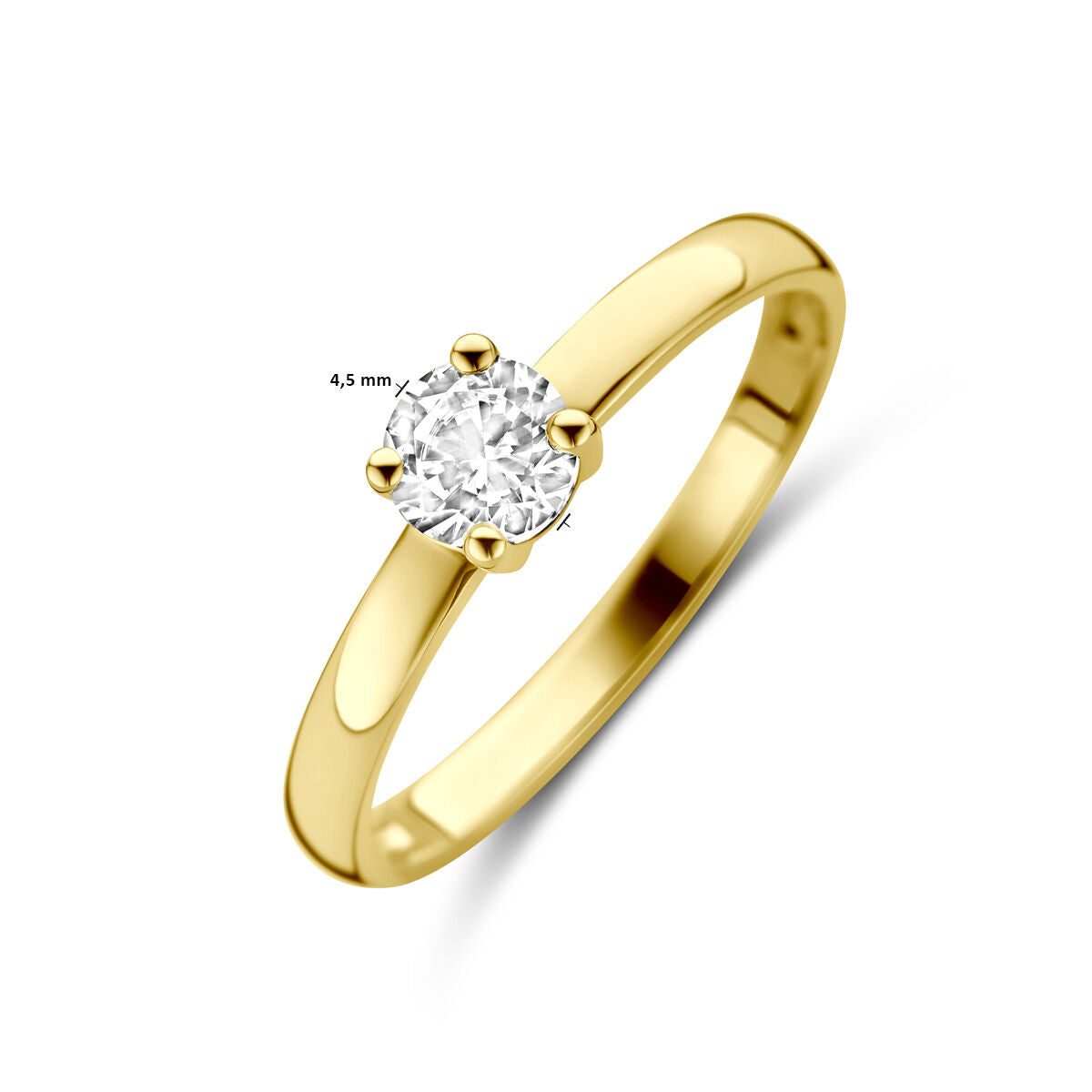 bague zircone 14K or jaune