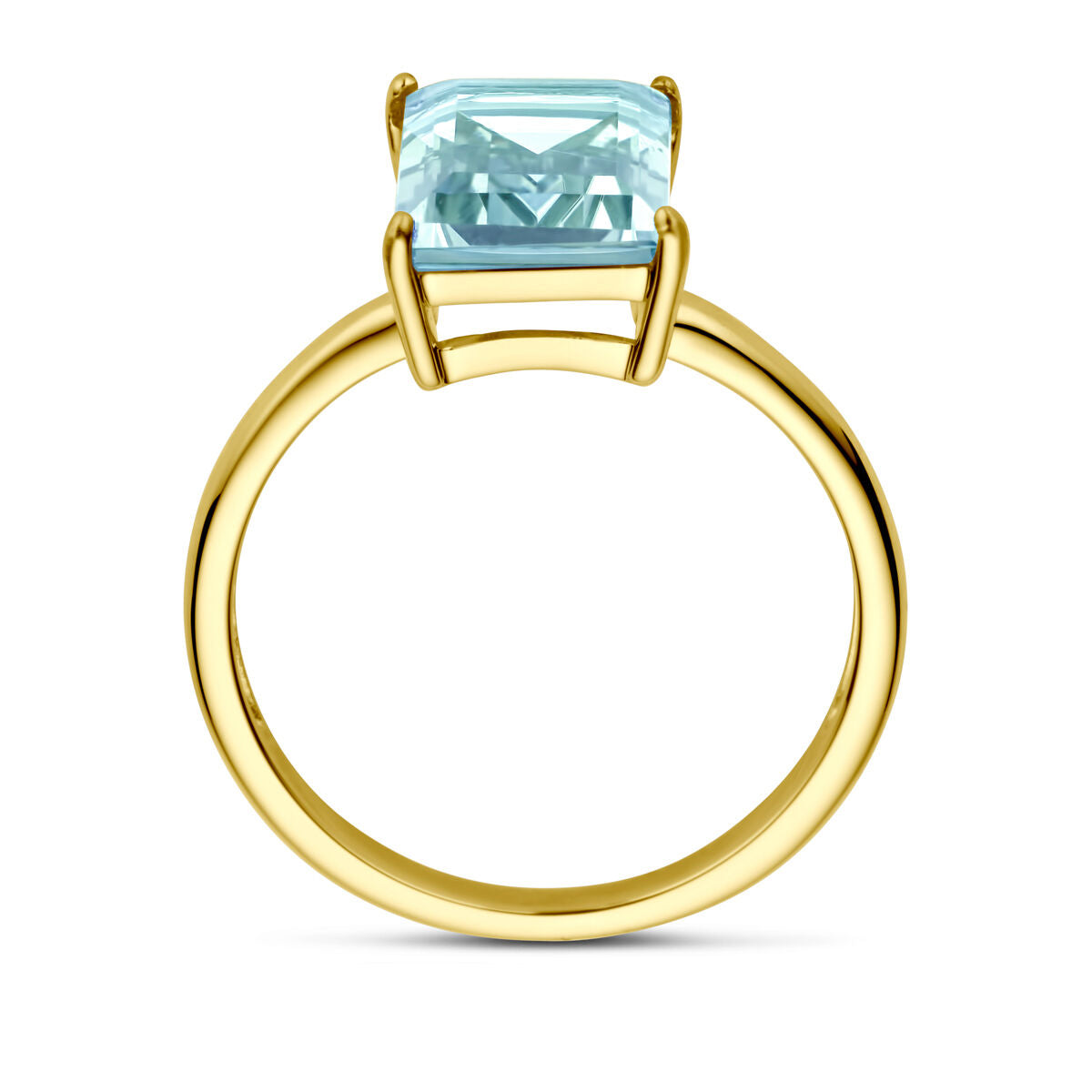 bague topaze bleue 14K or jaune
