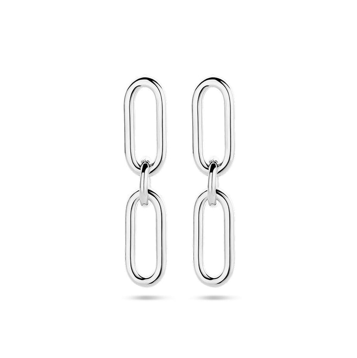 oorhangers paperclip ronde buis zilver gerhodineerd