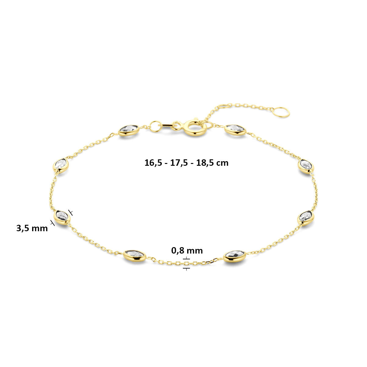 Bracelet plaqué or avec zircone – 9k