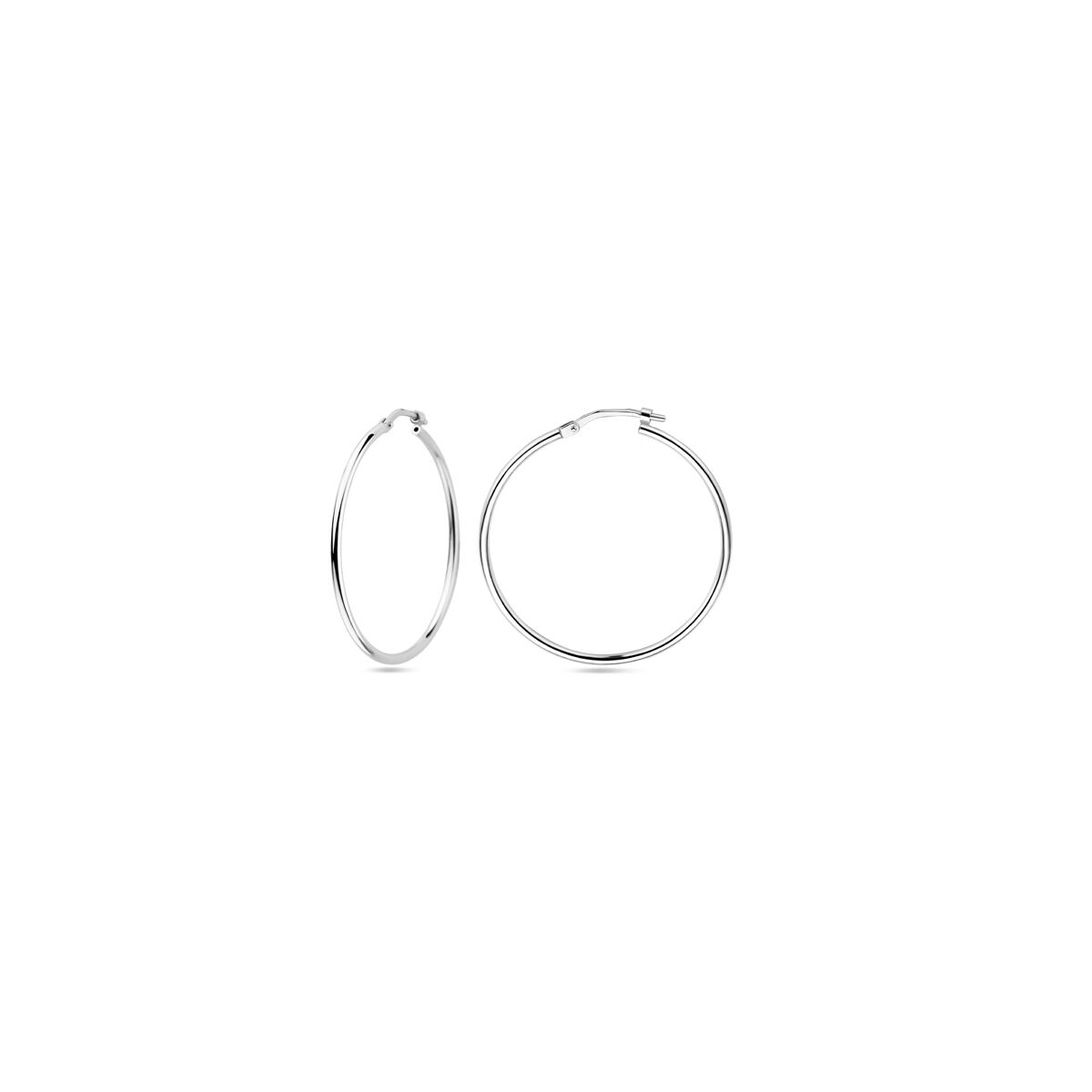 créoles tube rond 1,5 mm argent rhodié