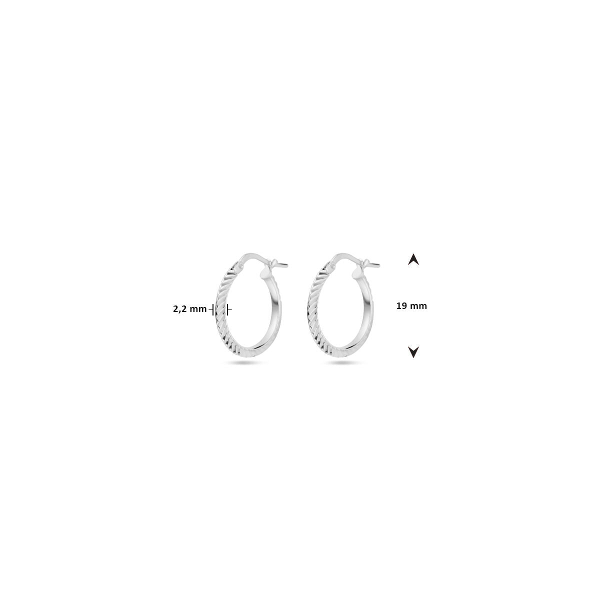 créoles diamantées argent rhodié
