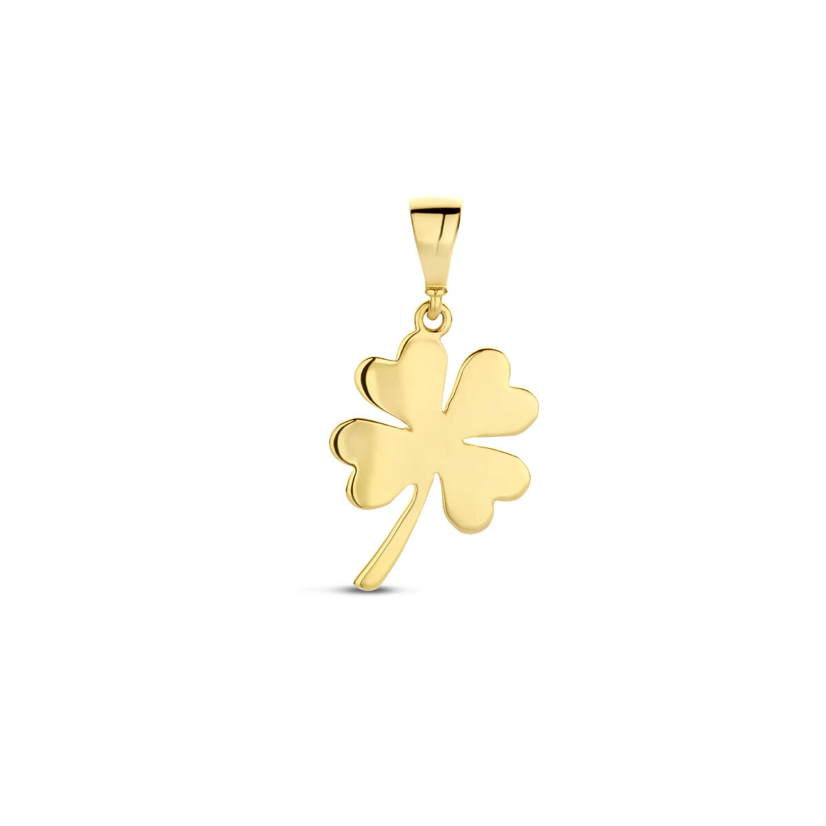 pendentif trèfle en or jaune 14 carats.