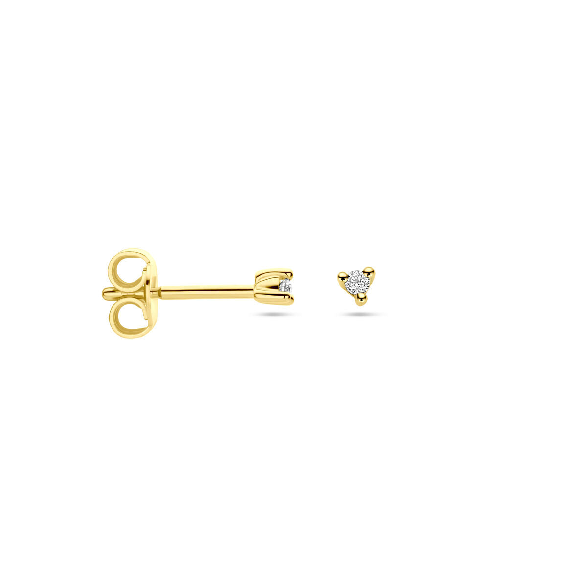 puces d'oreilles diamant 0.04ct (2x 0.02ct) h p1 or jaune 14K