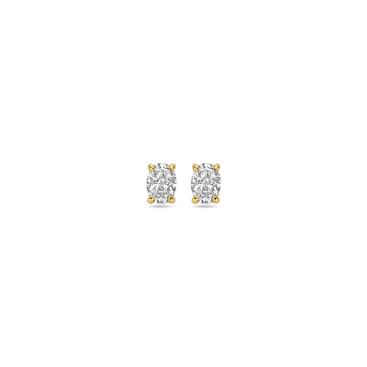 Boucles d'oreilles en or jaune 14K avec diamants lab grown de 0,5 ct (2x 0,25 ct) et sertissage brillant.