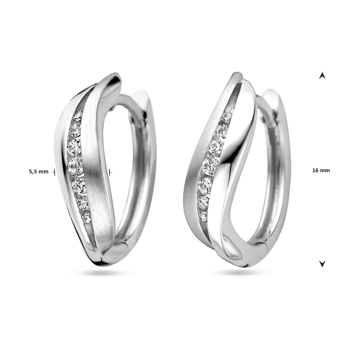 créoles zircone argent rhodié