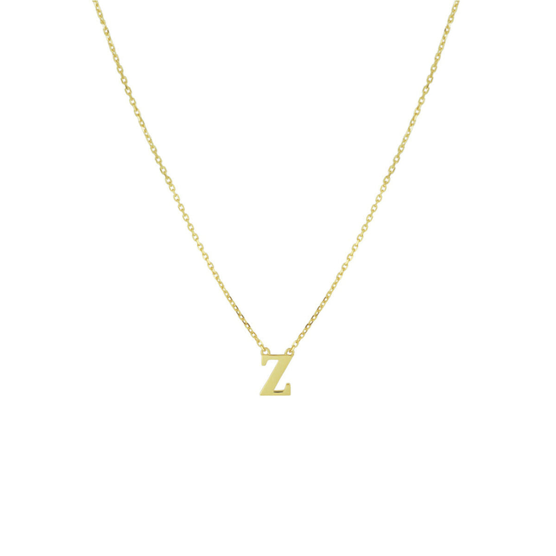 De Gouden dames ketting letter 14K van Van der Kooij Collectie is een elegante 14k geelgouden anker collier met een gepersonaliseerde Z-hanger, ideaal als sieradencadeau voor dames.