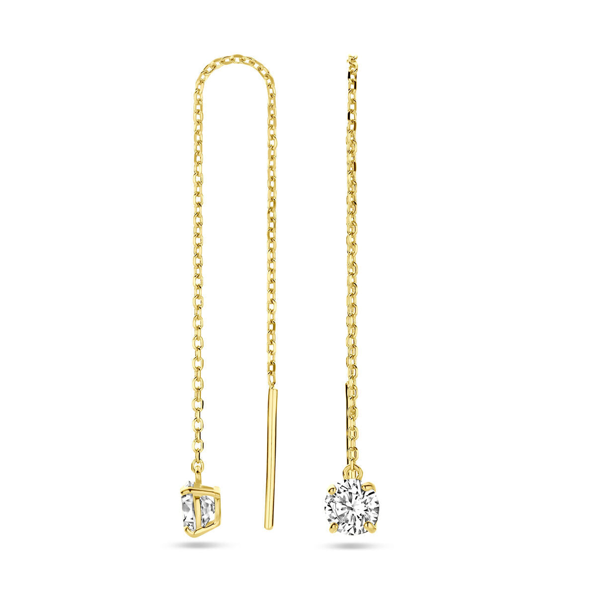 boucles d'oreilles zircone 14K or jaune