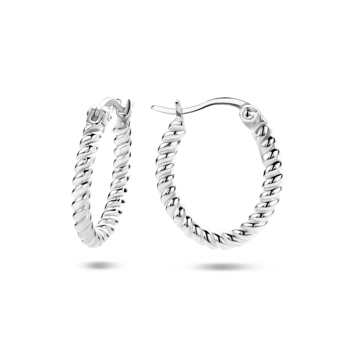 créoles torsadées en argent rhodié