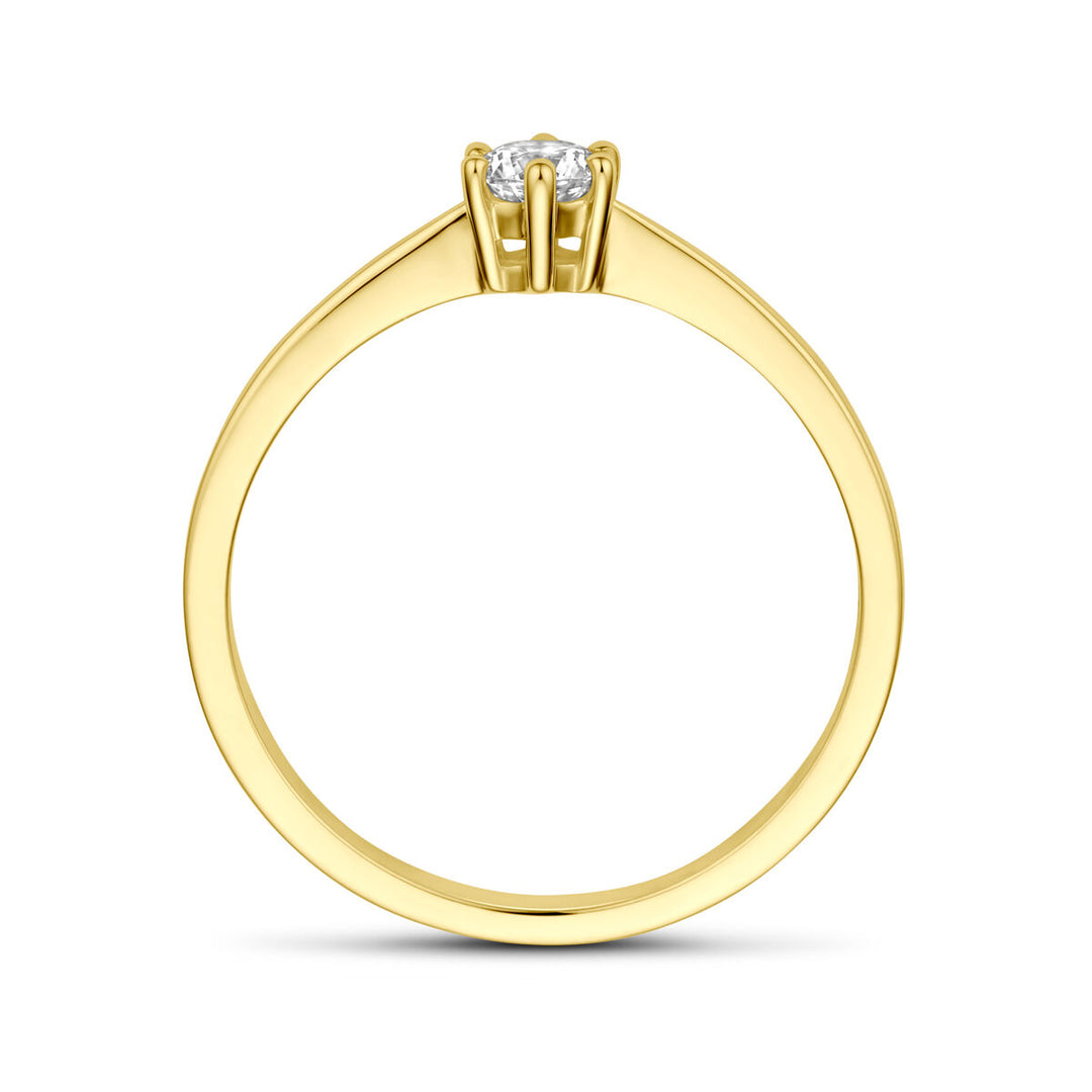 ring zirkonia 14K geelgoud